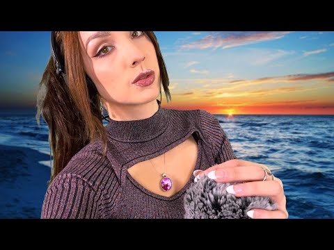 ASMR - Ocean Wave Sounds with Fluffy Mic Scratching