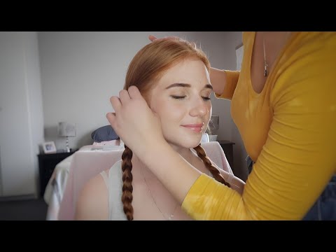 ASMR | @tinglypotato plays with my hair | Hair brushing, braiding and styling. 💓