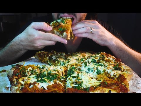 Making MEATY SPAGHETTI PIZZA !  ASMR ( Real Sounds ) 자막 字幕  ਉਪਸਿਰਲੇਖ | Nomnomsammieboy