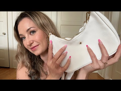 ASMR What’s In My Bag |  Whispered Purse Tapping A￼nd Scratching