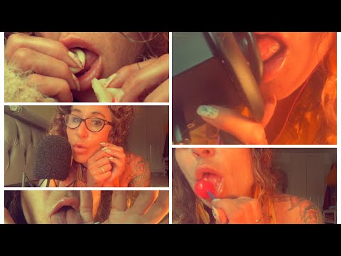 ASMR tinglefest  ear eating | lollipop noms| lens licking | finger licking | kissing heaven