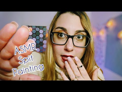 ASMR Spit Painting Your Face (spit paint asmr) Asking You Random Questions (2 min specific triggers)