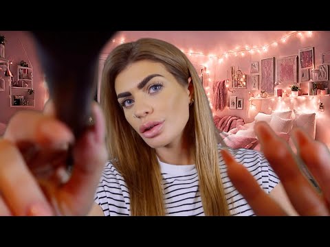 ASMR big sister comforts you at a sleepover - you're safe 💕 (face touching / layered sounds)