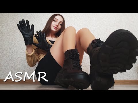 ASMR Leather Gloves and Boots / Fabric Sounds / Stroking Tingles & Triggers