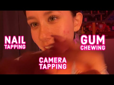 ASMR | nail tapping, camera tapping, + some gum chewing