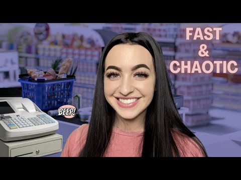 [ASMR] FASTEST Grocery Store Cashier EVER | Fast & Aggressive