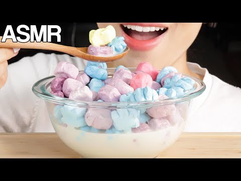 ASMR Dehydrated Marshmallow Cereal Eating Sounds Mukbang 건조마시멜로우 먹방