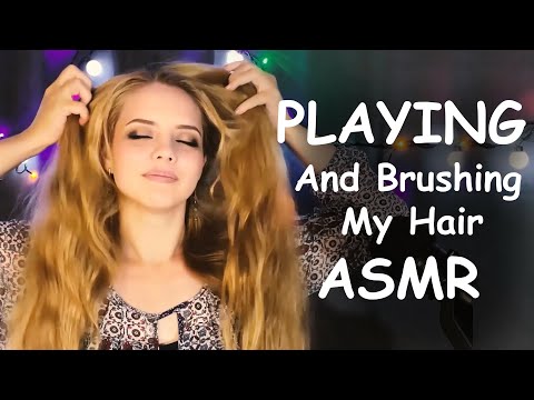 ASMR Brushing My Hair In Latex Gloves. Hair Over Face. Hair Mess. ASMR Hair Play