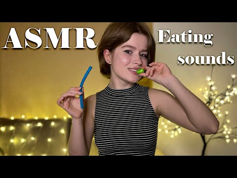 ASMR Eating sweets 🍭 Satisfying mouth, liking, chewing & spit sounds, candy mukbang, soft whisper 🍬
