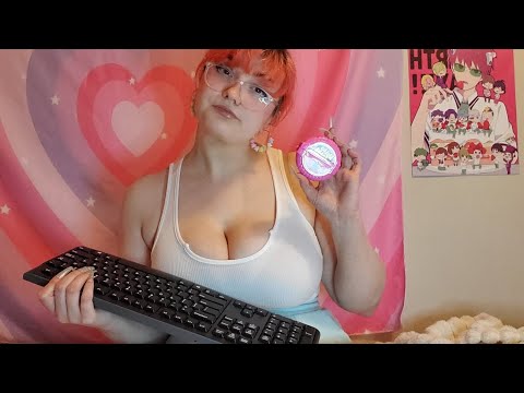 ASMR LONG NAIL TYPING + GUM CHEWING SOUNDS! [No Talking]