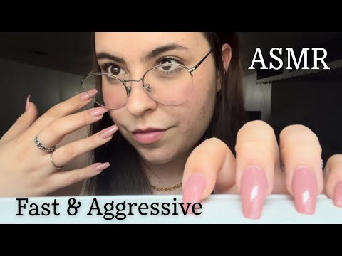 FAST & AGGRESSIVE CLOSE UP TAPPING & SCRATCHING AND INVISIBLE FACE TAPPING ASMR NO TALKING