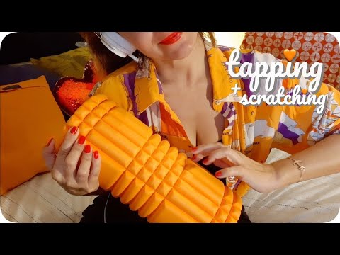 ASMR fast tapping and scratching on orange things 🍊Tingles, tingles, and more tingles! NO TALKING 🧡