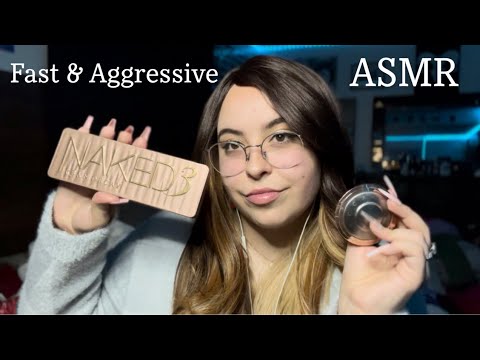 Fast & Aggressive Tapping & Scratching Makeup & Whispering ASMR