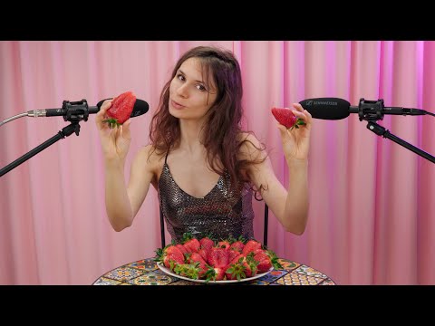 ASMR - Healthy Mukbang - Eating Giant Strawberries 🍓