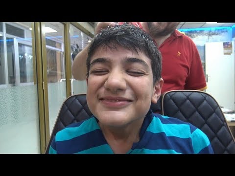 ASMR TURKISH BARBER MASSAGE = YOUNG CUSTOMER = head,foot,face,back,sleep,ear,wire massage therapy