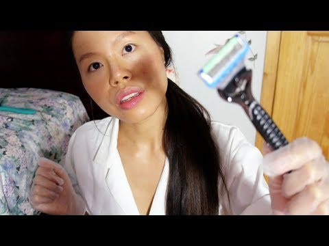 ASMR Doctor Roleplay - Skin Check, Shaving, Tweezing, Facial Massage (Dr. Reena Takes Care of You)