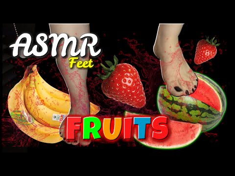 SATISFYING FRUIT CRUSHING WITH FEET 🍓 🍌🍉   | CRUSHING WATERMELON, BANANAS AND MORE | ASMR FEET