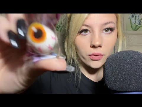 ASMR applying your makeup with the worst items I could find (random)