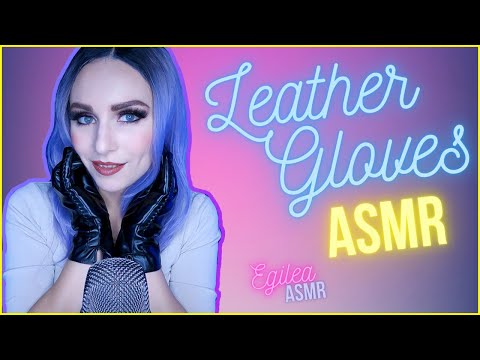 ASMR Leather Gloves hands movements, Squishy, Crinkly glove sound with black leather. (No Talking)