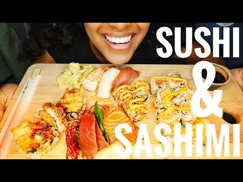 ASMR SUSHI & SASHIMI (BIG BITES) | Soft Eating Sounds | NO TALKING