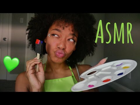 ASMR | POV you're my canvas [ spit painting ] 💚💧 art teacher roleplay ♡