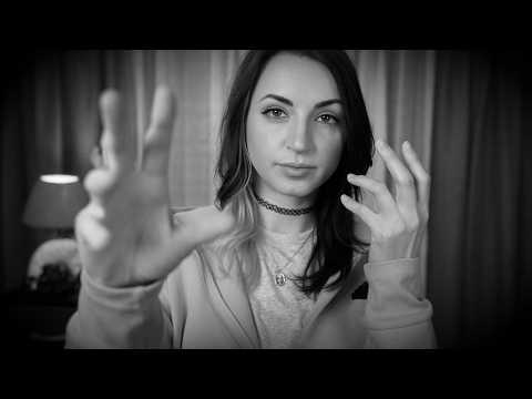 ASMR Hand Movements & Soft Whispers to Soothe You (Black and White)
