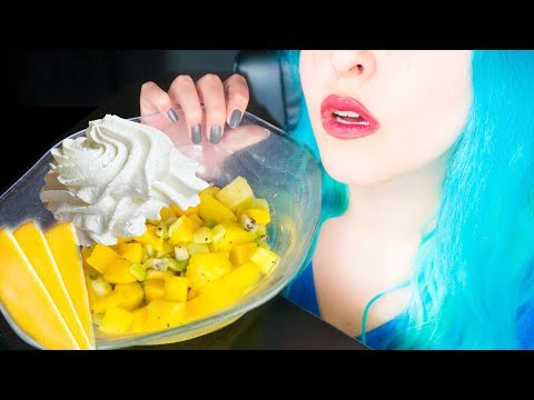 ASMR: Laziest Fruit Salad with White Foam | Crunchy Fruits ~ Relaxing Eating Sounds [No Talking|V] 😻