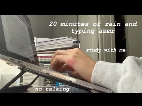 ASMR: rain and typing sounds + study with me (no talking)
