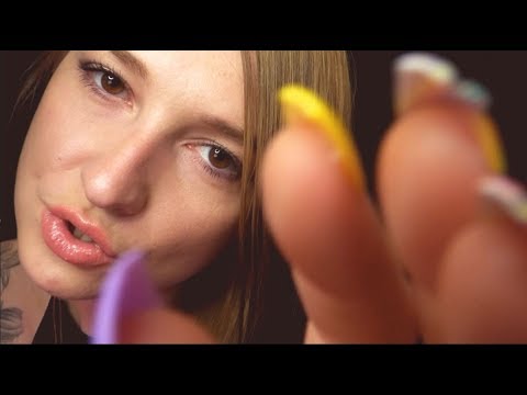 ASMR Up Close Hand Movements ~ Soft Whispering & Subtle Mouth Sounds