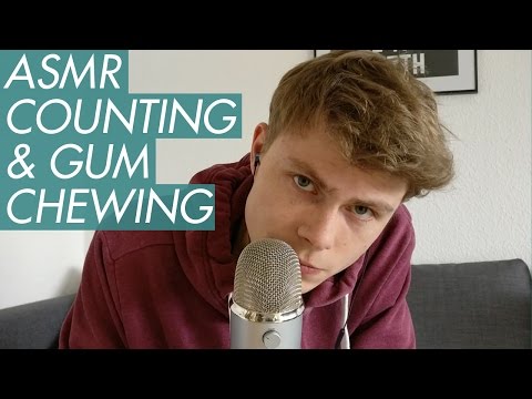 ASMR - Gum Chewing & Counting - Male Whispering & Mouth Sounds