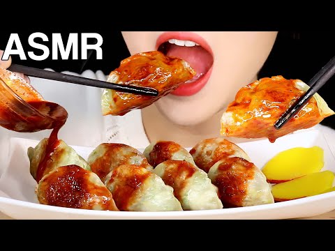 ASMR Fire Sauce Fried Dumplings Eating Sounds Mukbang 불닭소스 군만두 먹방