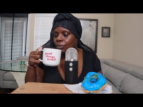 SIPPING COFFEE SHIPLEY BLUE FROST DONUT ASMR EATING SOUNDS