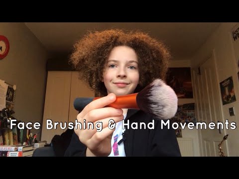 ASMR | Face Brushing & Face Touching With Trigger Words