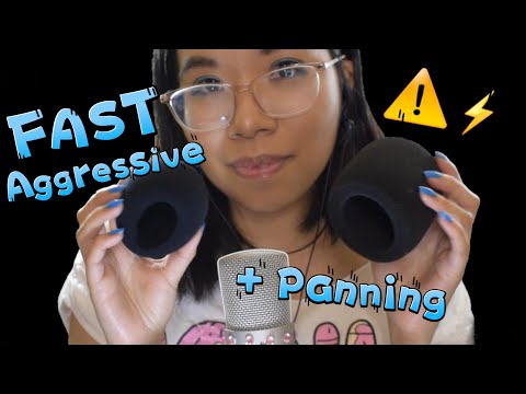 ASMR FAST AGGRESSIVE MIC PUMPING & SWIRLING W/ PANNING (Minimal Whispering) ⚡️⚠️ [Ear to Ear]