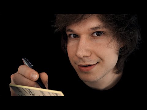 ASMR asking you questions (ear to ear whispers & scribbling)