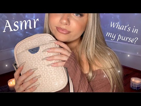 ASMR What’s in my purse? | Tapping, Scratching & Chit chatting ❤️🌙