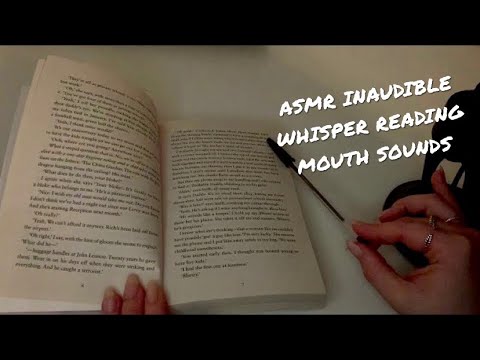 ASMR CLICKY INAUDIBLE WHISPERING READING | MOUTH SOUNDS + PAGE TURNING / TRACING