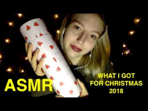ASMR BINAURAL CHRISTMAS HAUL (tapping, whispering, fabric sounds)