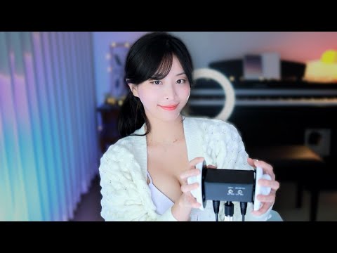 ASMR l Super relaxing tapping & whispering 3DIO