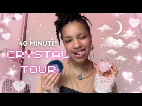ASMR lofi Crystal Tour for Sleep | Soft-Spoken, Tapping Mic Scratching w/ Long Nails Fast Aggressive