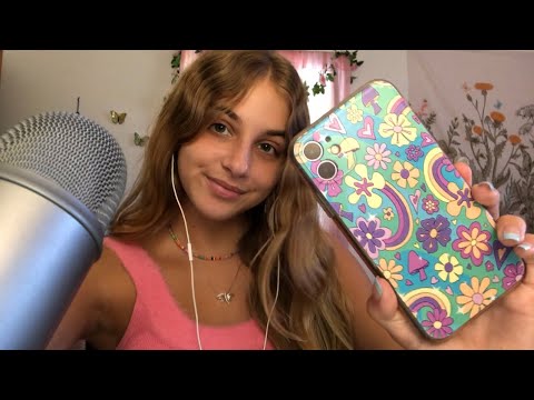 ASMR Phone Screen and Case Tapping 🌼 Whispering