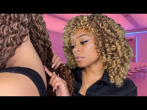 ASMR | 💗 Girl In The Back Of Class Plays With Your Hair (Curly) + Back Tracing Role-play