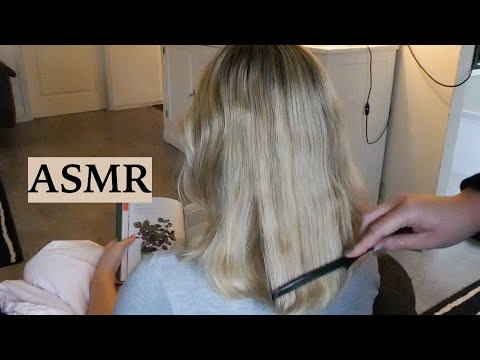 ASMR Gently Playing With My Sister's Hair 💛 (Hair Play, Combing & Spraying Sounds, No Talking)