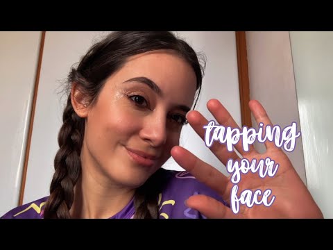 tapping your face through plastic asmr, camera tapping 💜 no talking