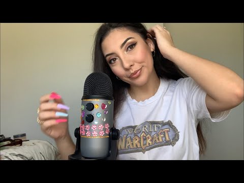 ASMR Bedazzling & Scratching My Microphone with Extra Long Nails | Whispered
