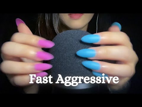 ASMR Fast and Aggressive Mic Scratching , Tingle Brain massage , Long nails Scratch  | No talking