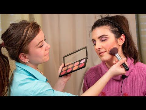 She Learns How To Do Her Makeup ASMR, Soft Talking, Relaxing Makeup Application