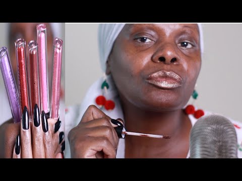 Gold Digger Diamond Shimmery Lipgloss ASMR Gum Chewing