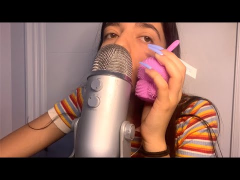 ASMR | mouth sounds & fuzzy bunny toy (NO TALKING) brain triggers