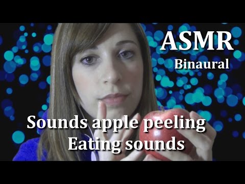 ASMR español sonidos manzana/ sounds apple peeling /eating sounds/binaural